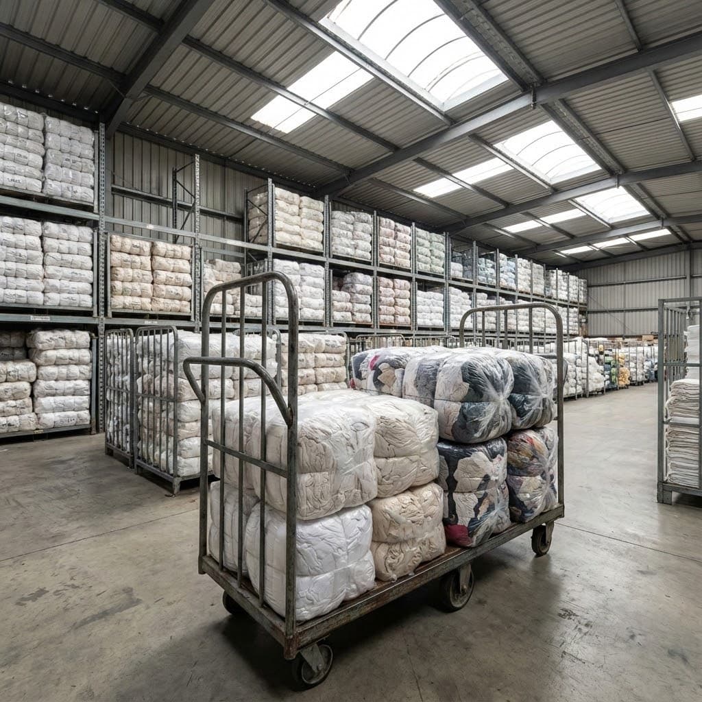 Al Fareed cotton bales warehouse - Premium cotton rags storage and distribution in UAE